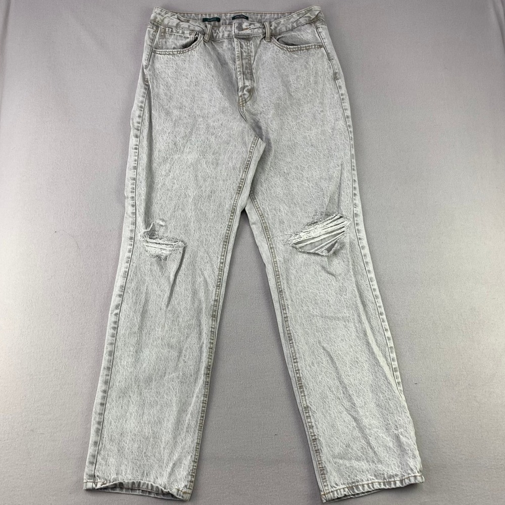 Wild Fable Jeans High-Rise Straight Womens 14 Acid Wash Denim Cotton Distressed